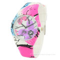 Christmas promotion, cute color, printed silicone watch